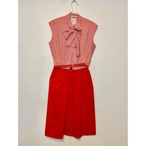 Vintage Beeqe Red & White Stripe Belted Dress